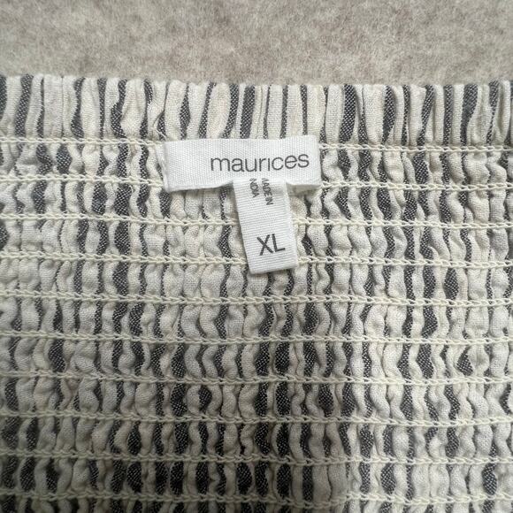 Maurices XL Striped Cotton Faux Wrap Midi Dress Coastal Boho Summer - Picture 9 of 9